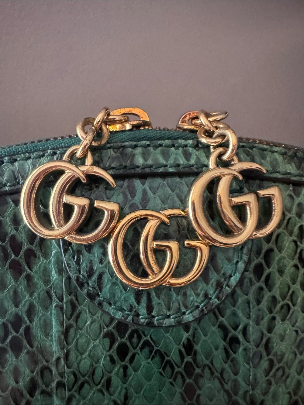 Gucci Ophidia Dome Crossbody Bag- Green Python Leather - Picture 4 of 13